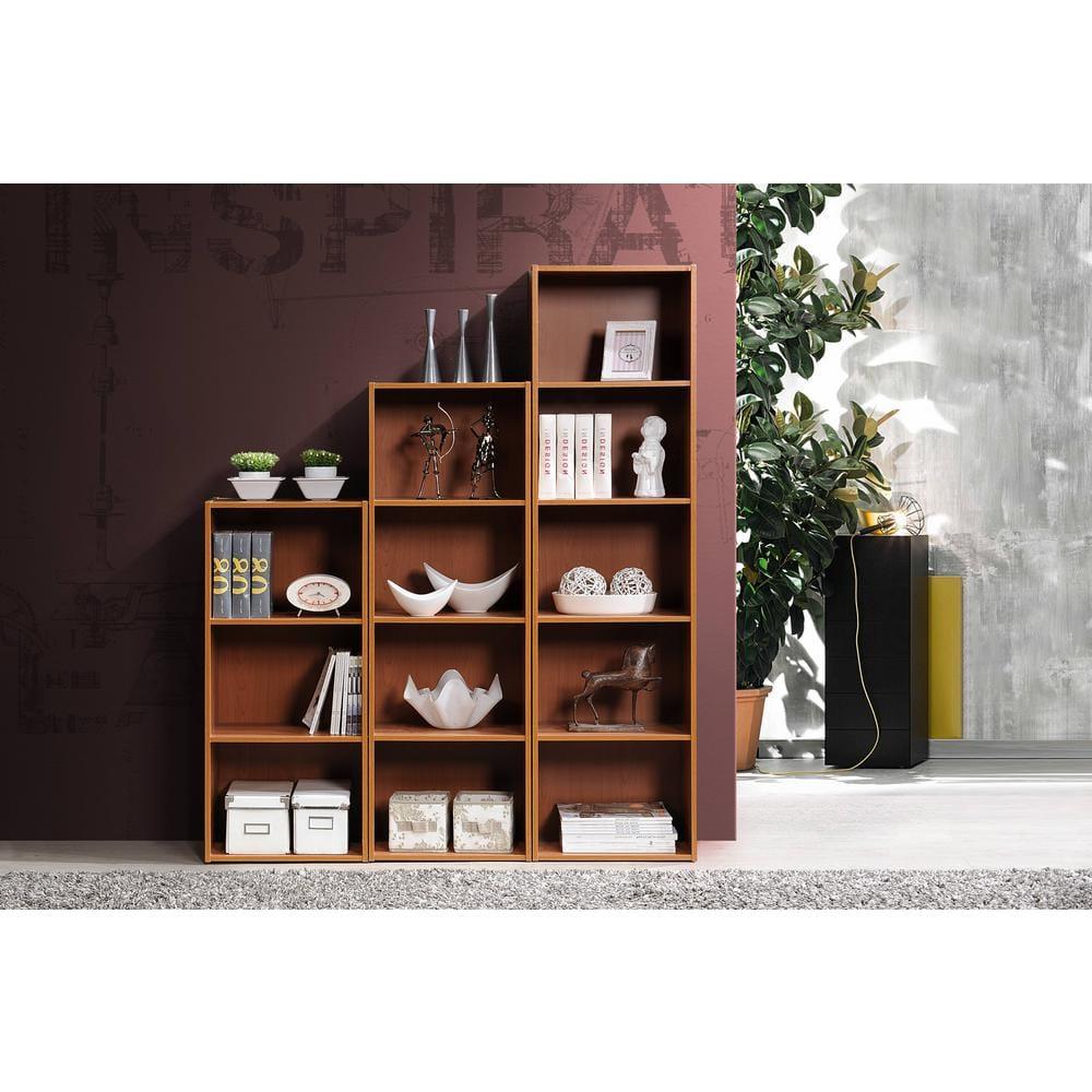 Hodedah 12 x 16 x 47 Inch 5 Shelf Bookcase & Office Organizer, Cherry