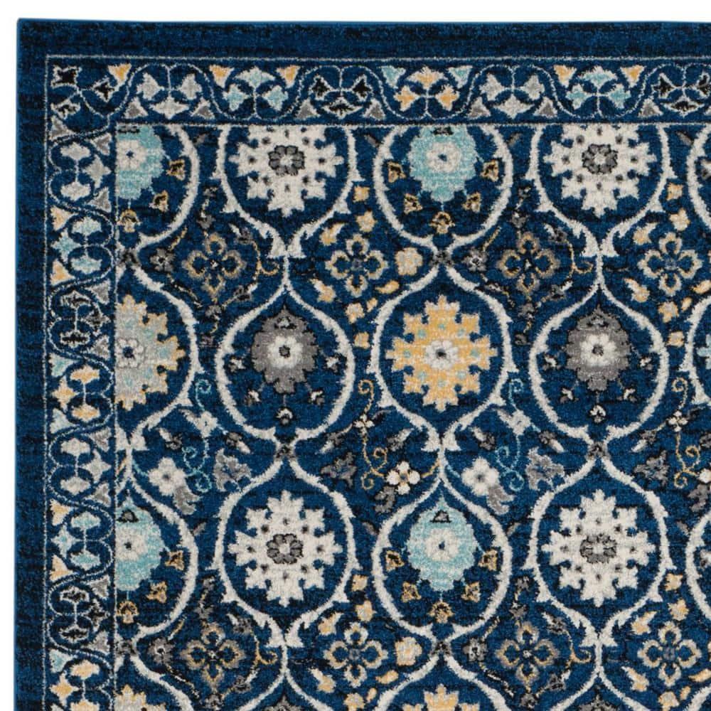 SAFAVIEH Evoke Charlotte Floral Geometric Area Rug, Royal/Ivory, 9' x 12'