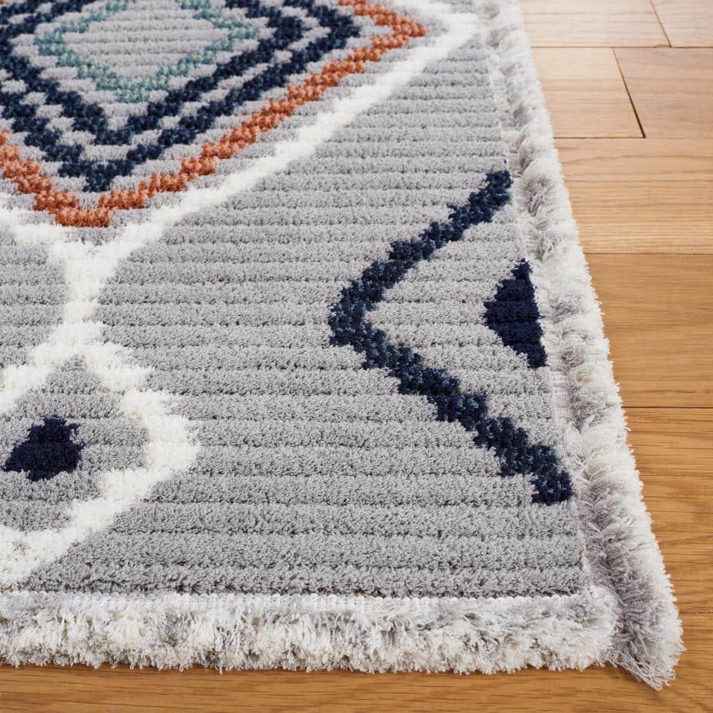 Marrakesh MRK608 Power Loomed Area Rug - Gray/Blue Rust - 5'3"x7'6" - Safavieh.