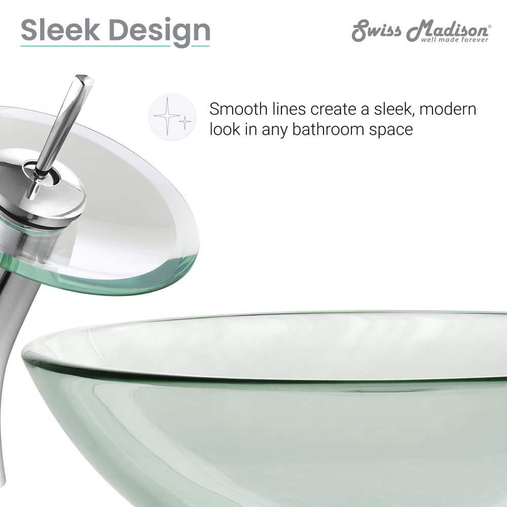 Cascade 16.5 Glass Vessel Sink with Faucet
