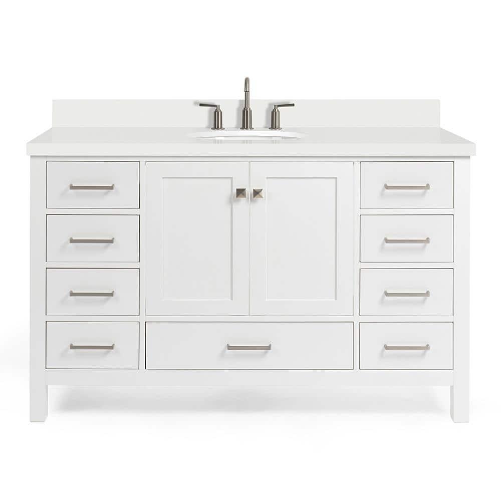 Ariel A055swqovo Cambridge 55" Free Standing Single Basin Vanity Set - White