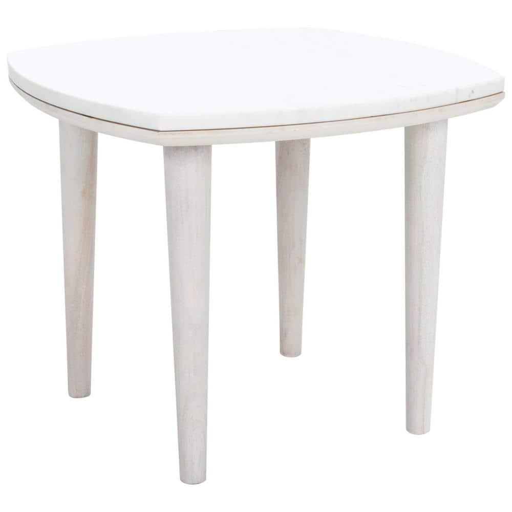 Lara Marble Side Table - ACC9000B - White Washed/White - Safavieh
