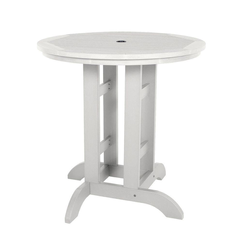 Highwood's 36" Round 3-pc Weatherly Dining Set - Counter Height, Outdoor, Eco-friendly, Synthetic Wood