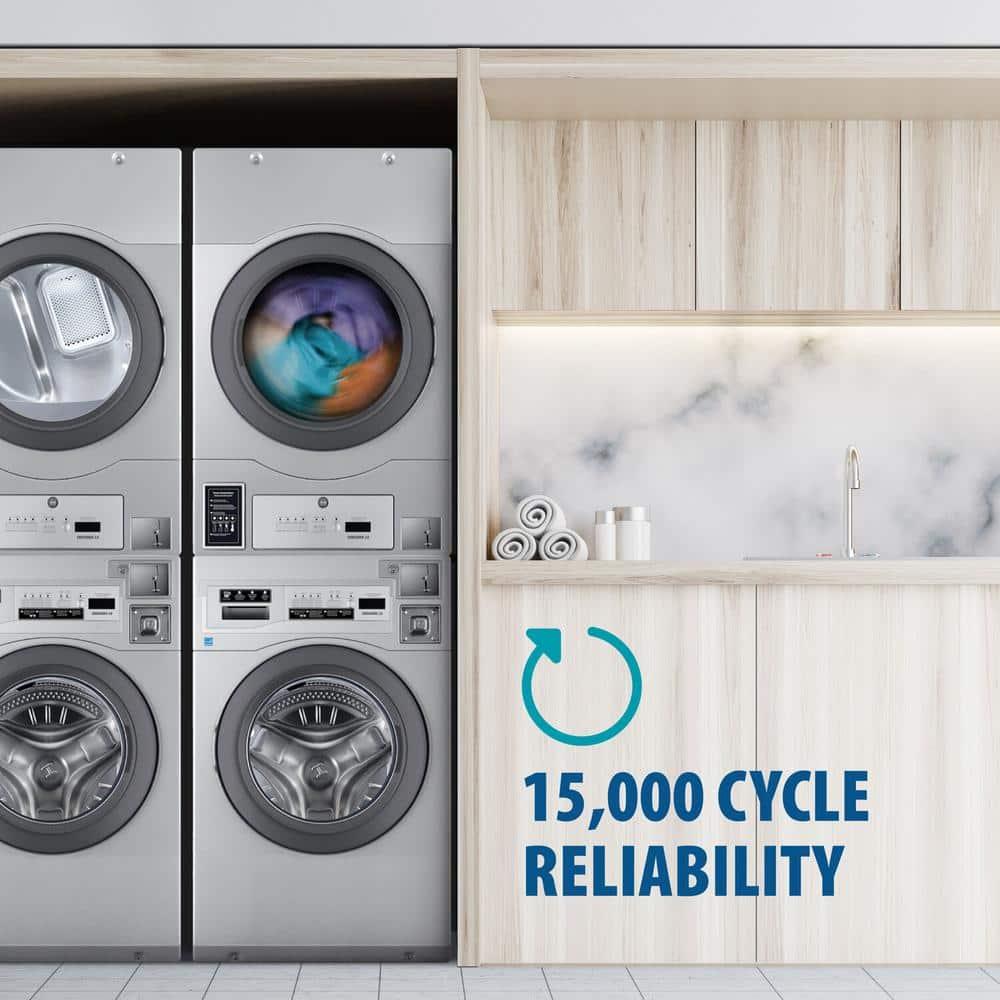 Crossover Crossover 2.0 by Wascomat Commercial Stack 3.5-CF Front-Load Washer and 7-CF Electric Dryer for Coin/Card Operated Laundry