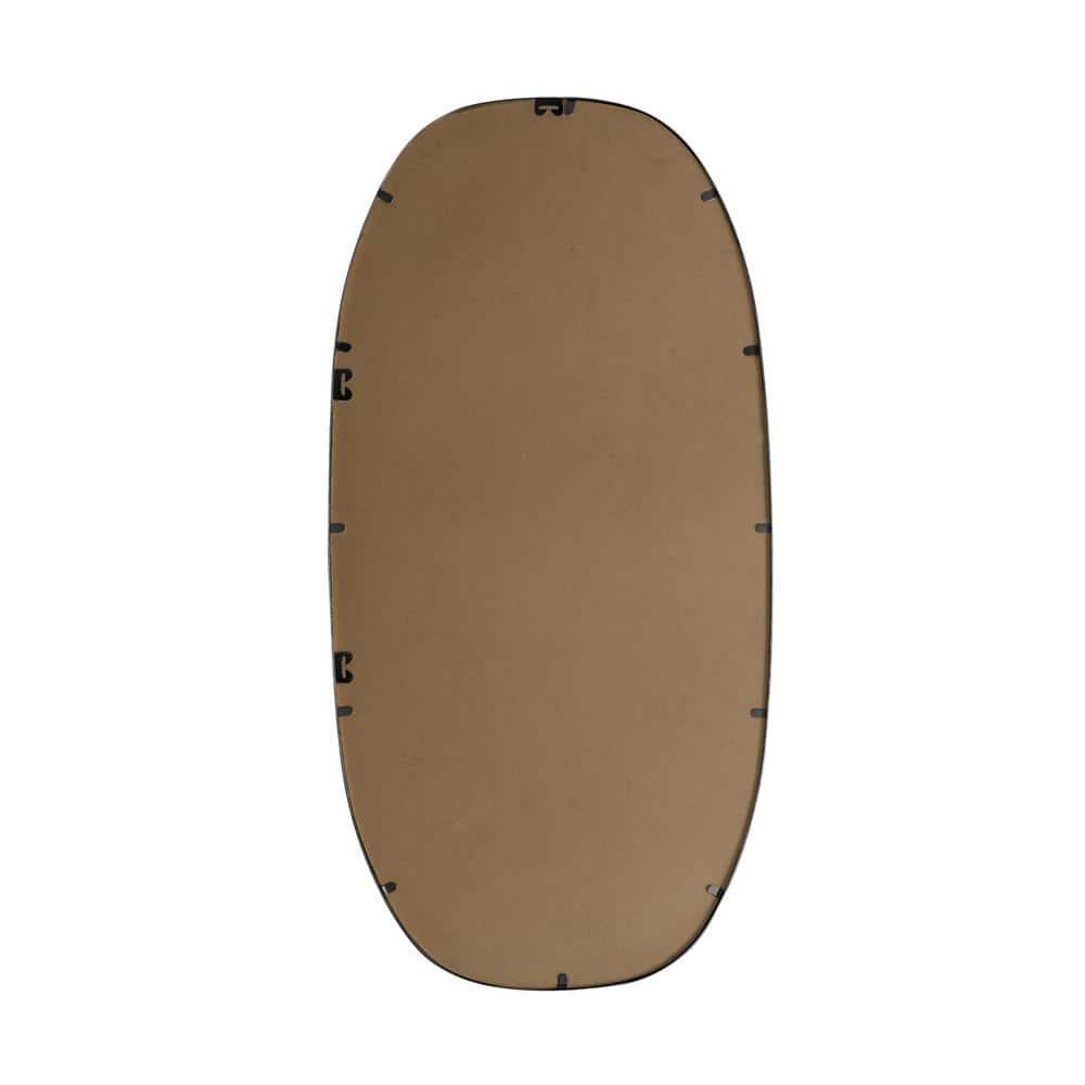 Elegant Lighting Metal Frame Oval Mirror 24x48 Inch in Black