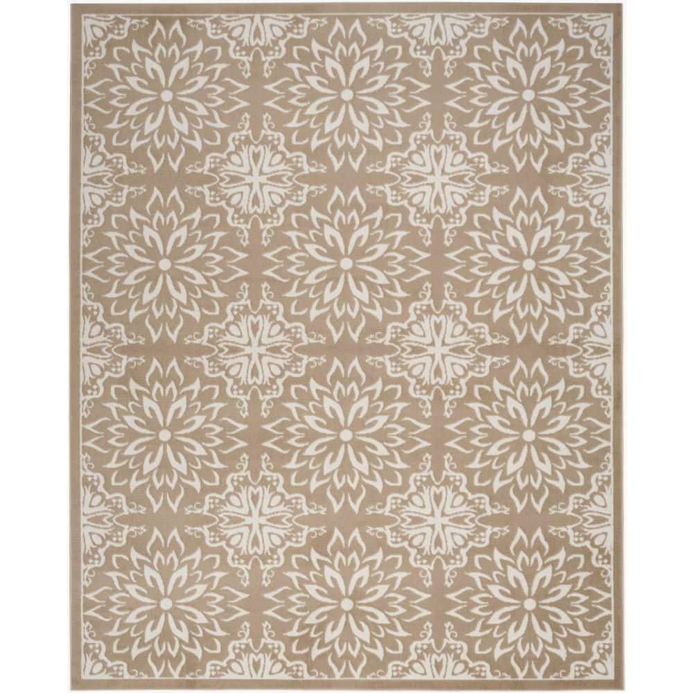 Nourison Jubilant Floral Transitional Indoor Rug Taupe 7'10"x9'10"