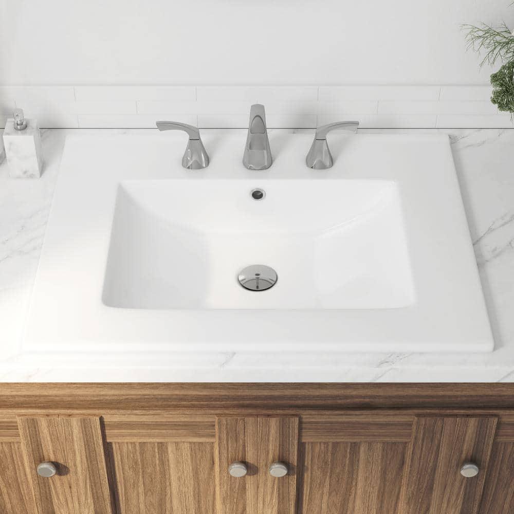 Tucson 24" W x 18" D Vitreous China Vanity Top Sink in White (Sink Only, w/o Vanity)