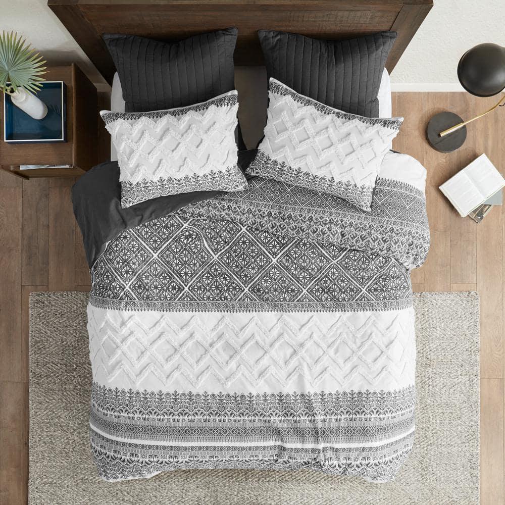 INK+IVY Mila Cotton Duvet Cover Set with Chenille Tufting