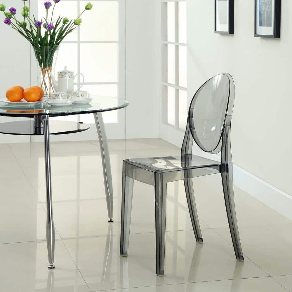 Casper Dining Side Chair Clear - Modway: Sturdy Acrylic, No Assembly, Indoor/Outdoor