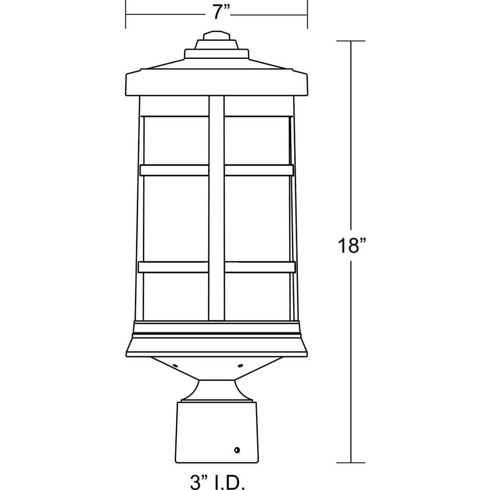 Solus Artisan Cylinder Post Top Fixture with Clear Acrylic Lens