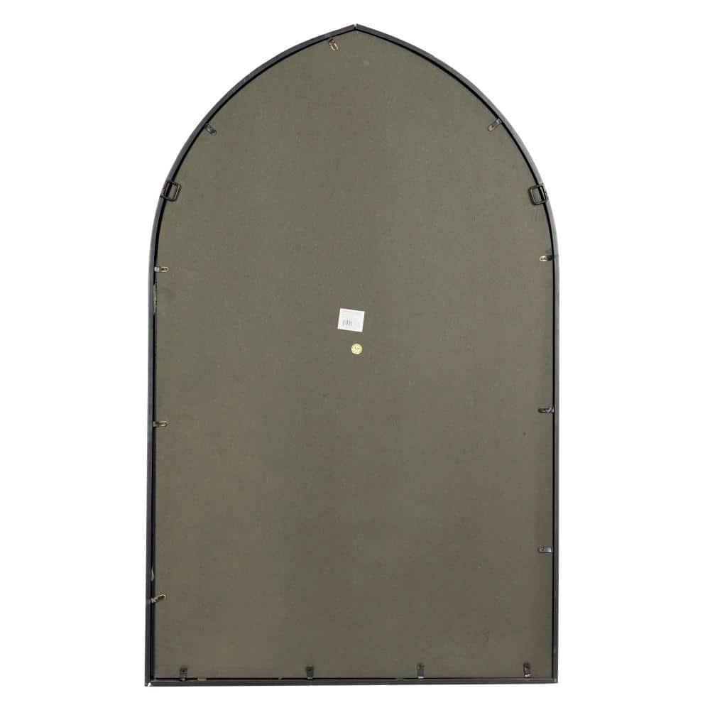 DecMode 30" x 48" Black Arched Window Pane Wall Mirror