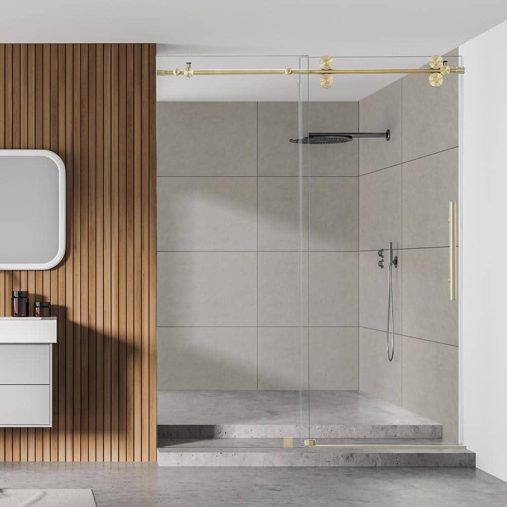 Altair SD80360-SS-BG 56" - 60" W x 78" H Single Sliding Frameless Shower Door