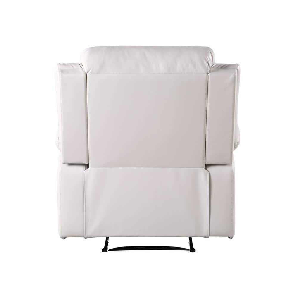 39" Eilbra PU Accent Chair Beige - Acme Furniture: Smooth Faux Leather, Pocket Coil Seating