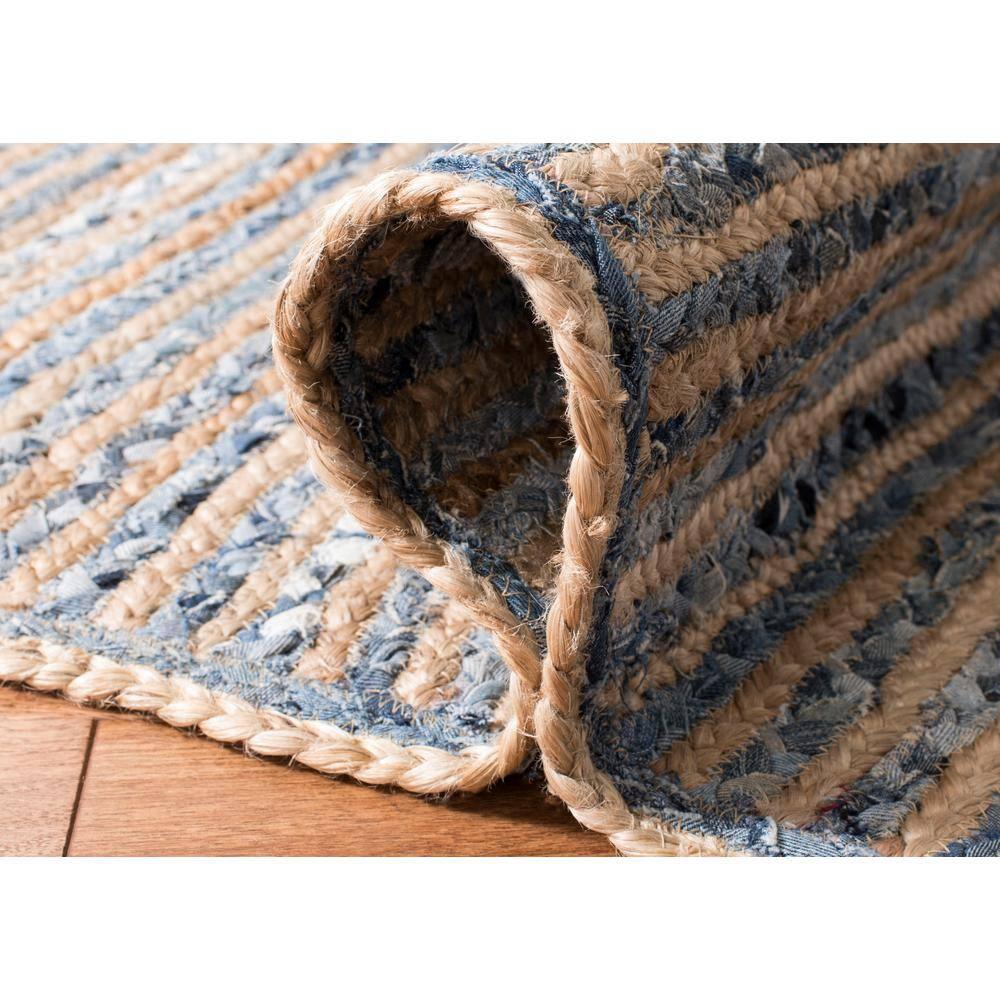 Cape Cod CAP250 Hand Woven Area Rug - Natural/Blue - 6'x9' - Safavieh.