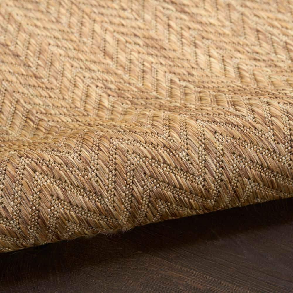 Nourison Horizon Indoor/Outdoor 8' x 10' Natural Modern Chevron Flatweave Rug
