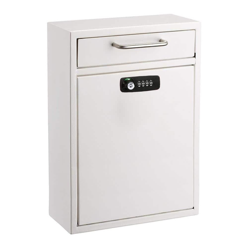 AdirOffice Wall-Mount Secure Drop Box Mailbox with Key and Combination Locking System