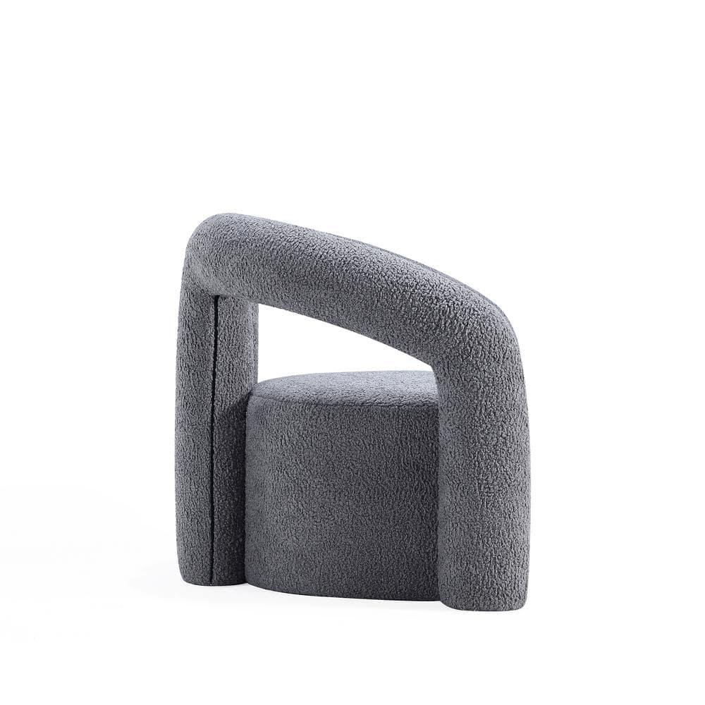 Manhattan Comfort Darian Modern Boucle Upholstered Accent Chair Gray: Pine Frame, Foam Cushion, No Assembly Required