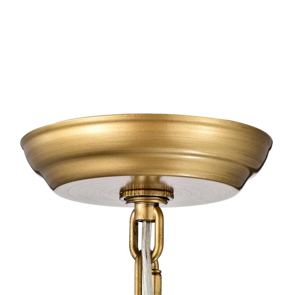 The Lighting Store Rosa 6-Light Brushed Brass Finish Crystal Glass Flower Chandelier - 17.7 inches in diameter x 15 inches H