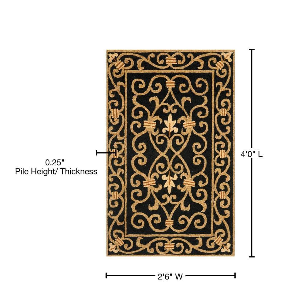 Chelsea HK11 Handmade Accent Rug - 2'6"x4' - Black - Safavieh