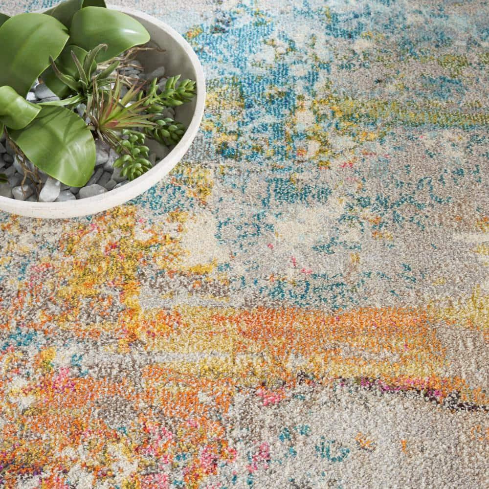 Wade Logan® Celestial 7’10” X Round Sealife Modern Indoor Rug