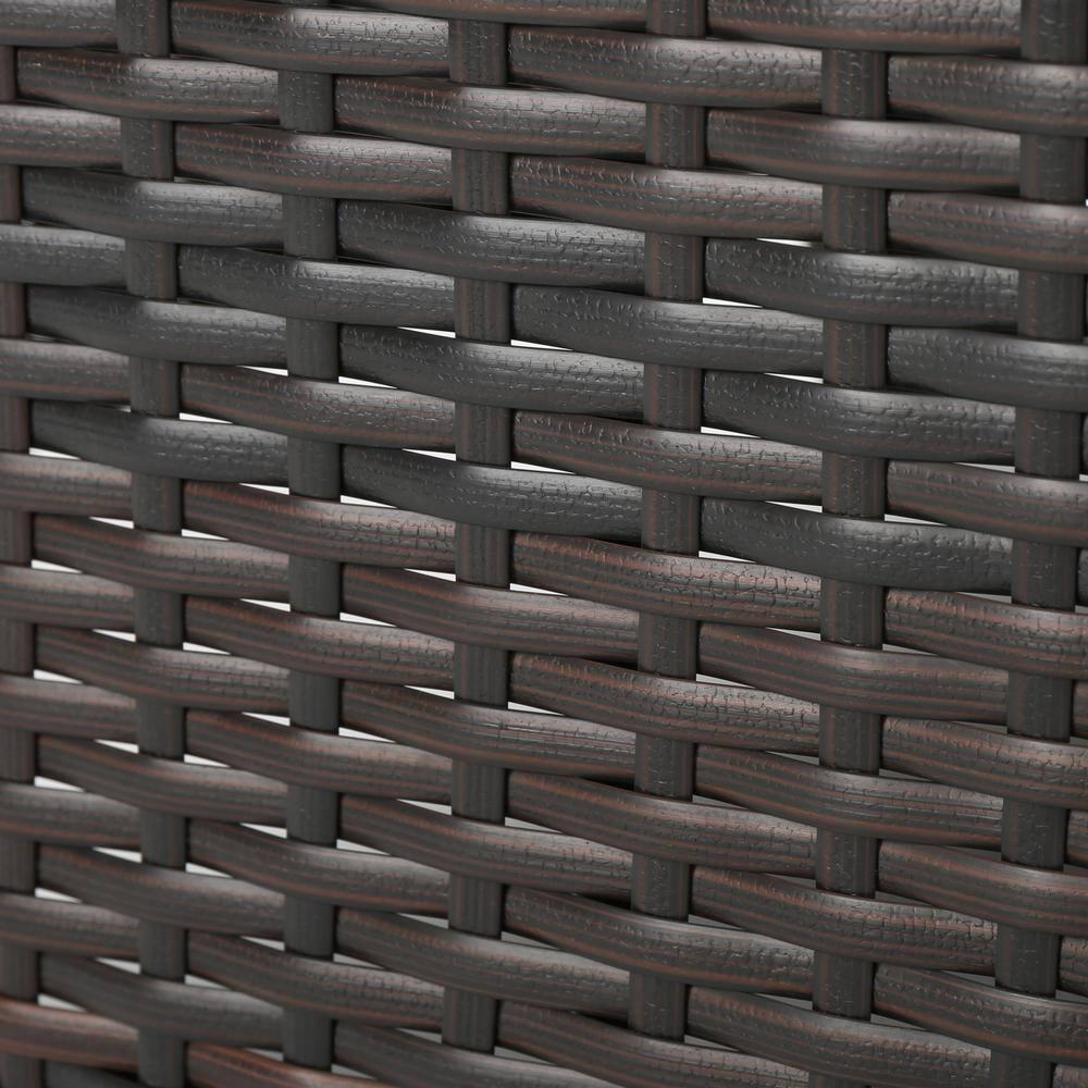 Antibes Multibrown Stationary Faux Rattan Outdoor Patio Lounge Chair with Beige Cushion (2-Pack)