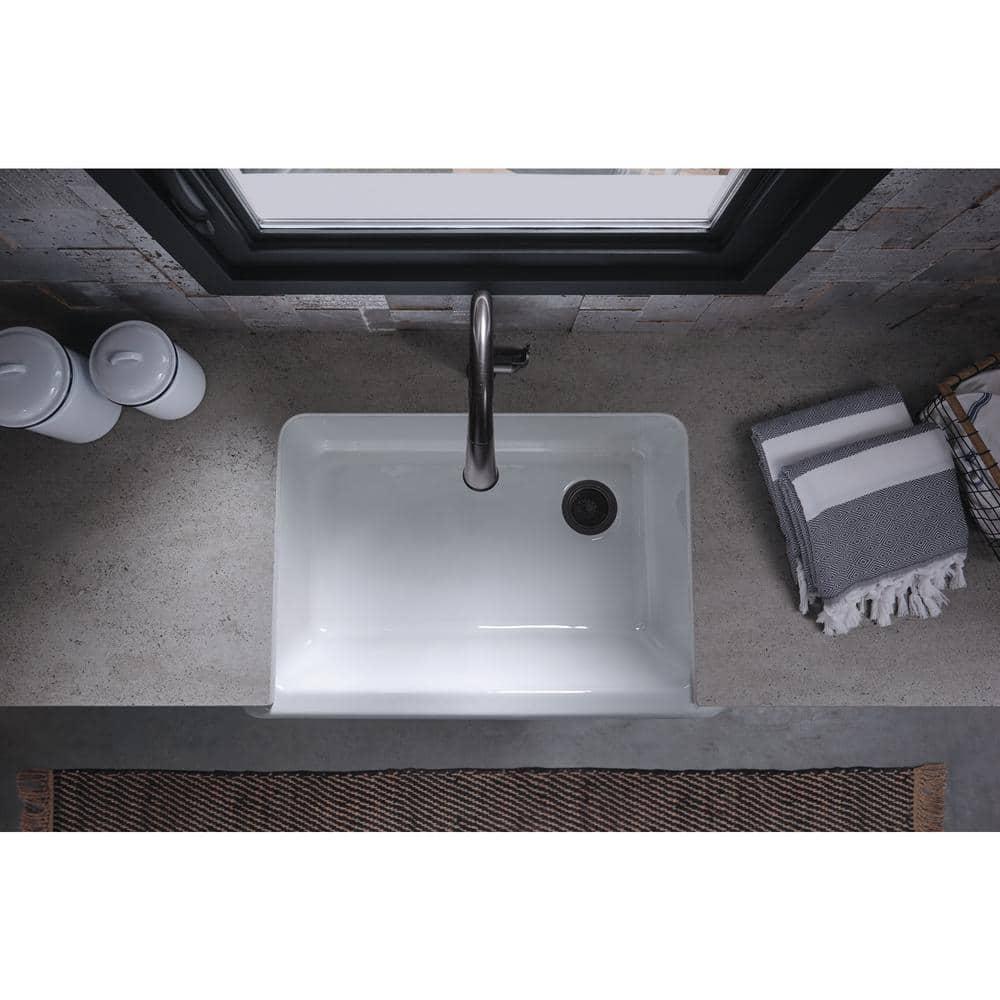 Whitehaven® 33" x 22" Self-Trimming Under-Mount Single-Bowl Kitchen Sink with Tall Apron