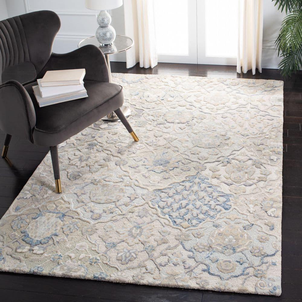 Glamour GLM622 Hand Tufted Area Rug - Grey/Blue - 8'x8' - Safavieh.