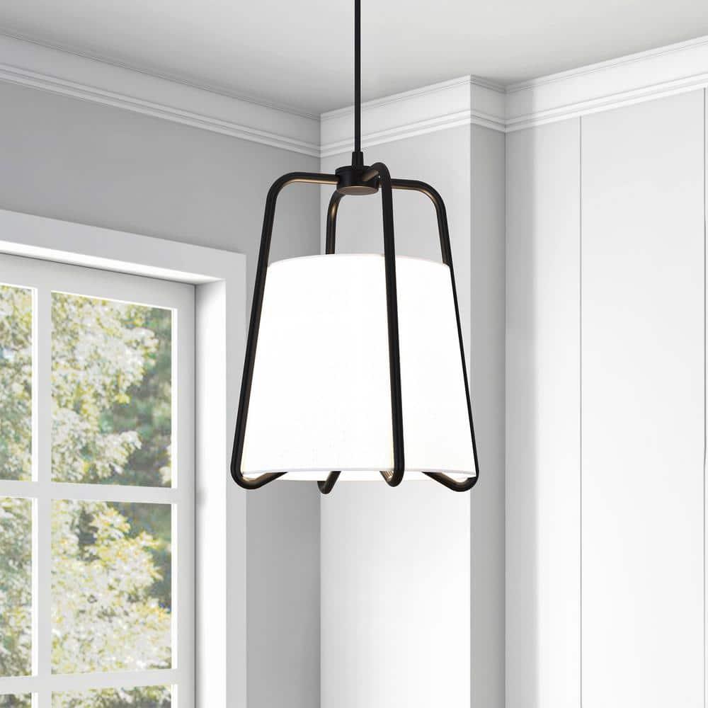 Evelyn&Zoe 11" Blackened Bronze Metal/Fabric Pendant