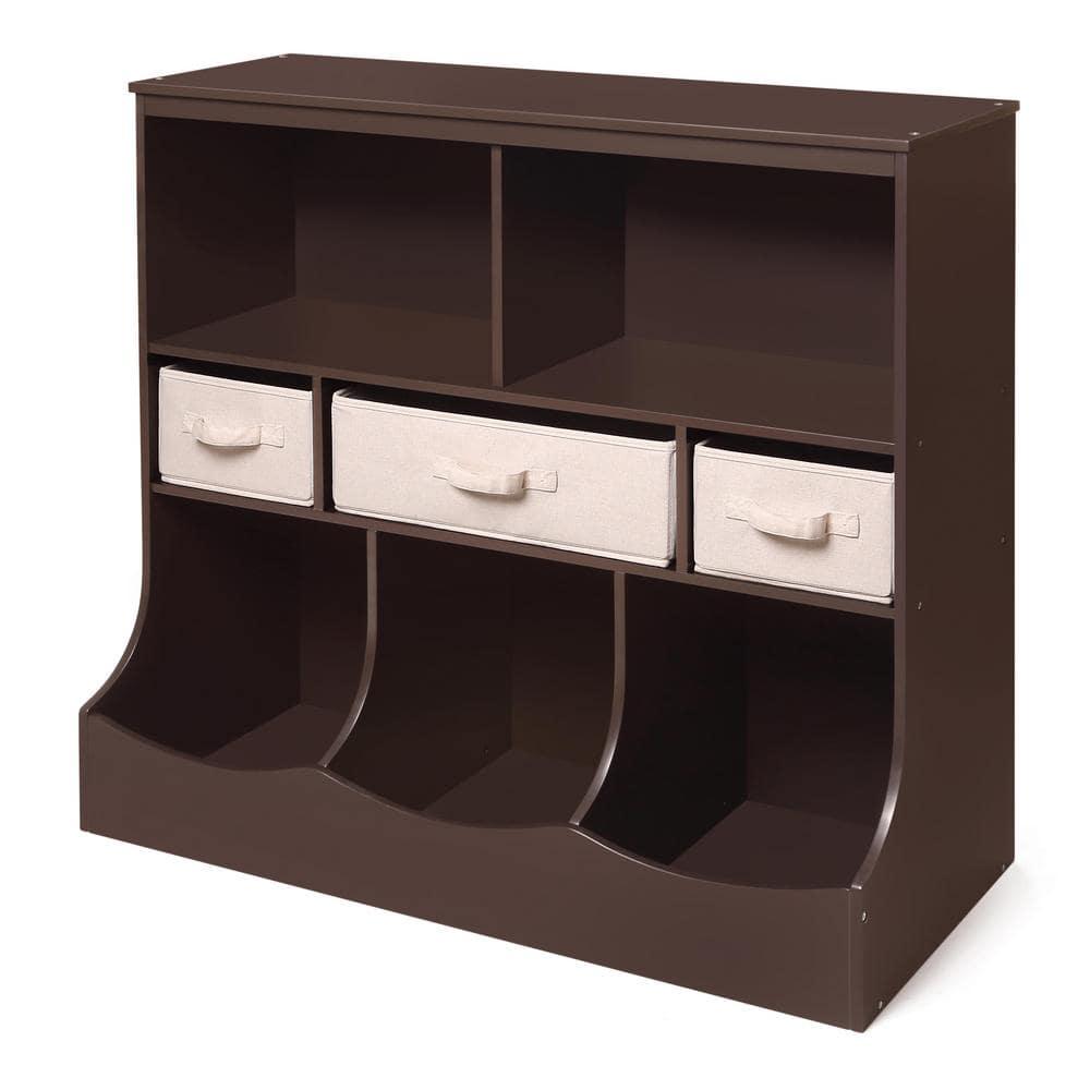 Badger Basket Combo Bin Storage Unit with Three Baskets - Espresso