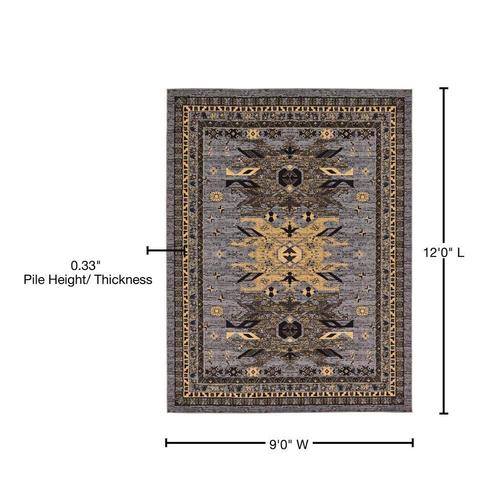 Unique Loom 9' 0 x 12' 0 Gray Taftan Oasis Area Rug