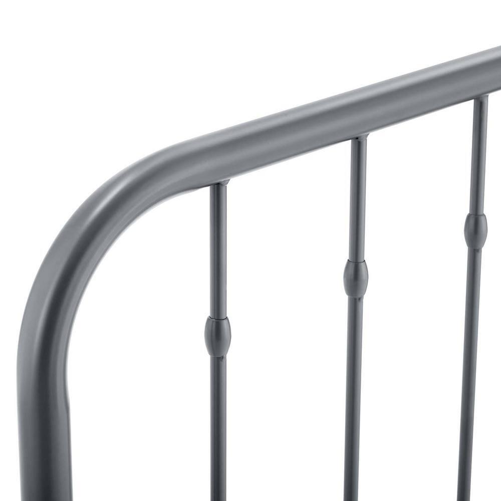 Modway Lennon Modern Farmhouse Metal Adjustable Headboard, Full Sized, Gray