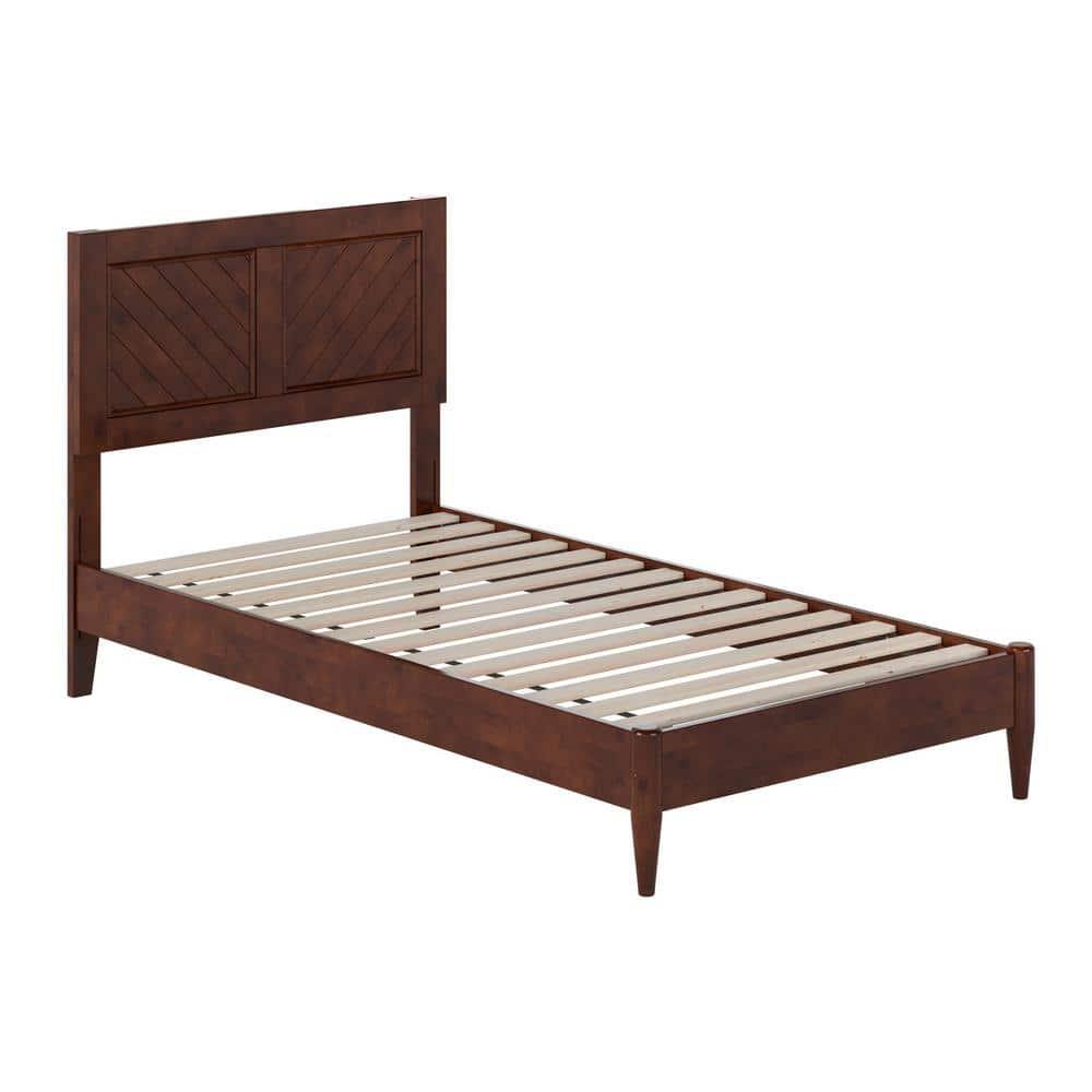 AFI Furnishings Berkshire Twin Solid Wood Low Profile Platform Bed in Walnut