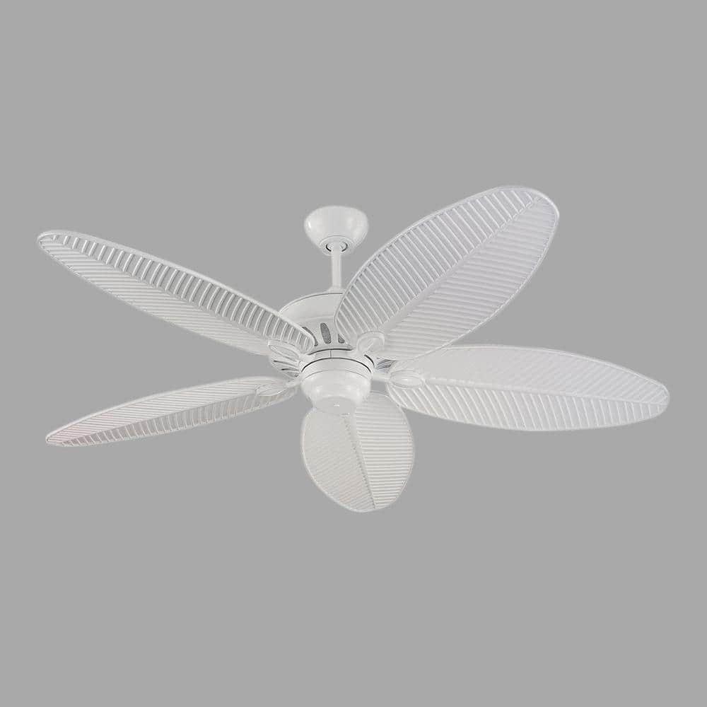 Cruise Tropical Palm 52" White Outdoor Ceiling Fan with Grain Blades