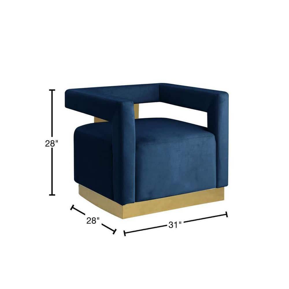 Connor Velvet Upholstered Accent Chair in Blue