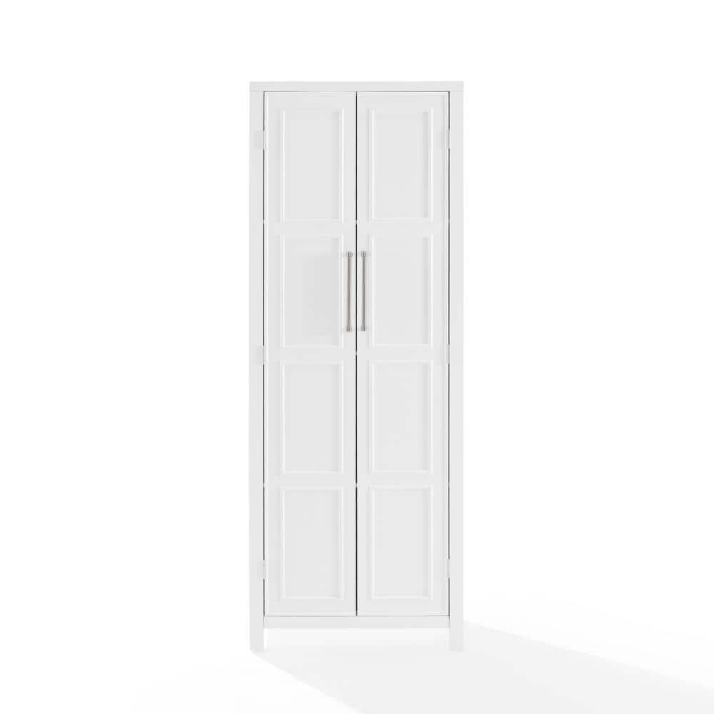 Crosley Cutler Storage Pantry White : Modern Farmhouse Style, 4 Fixed & Adjustable Shelves, MDF Wood Veneer, 65" Height