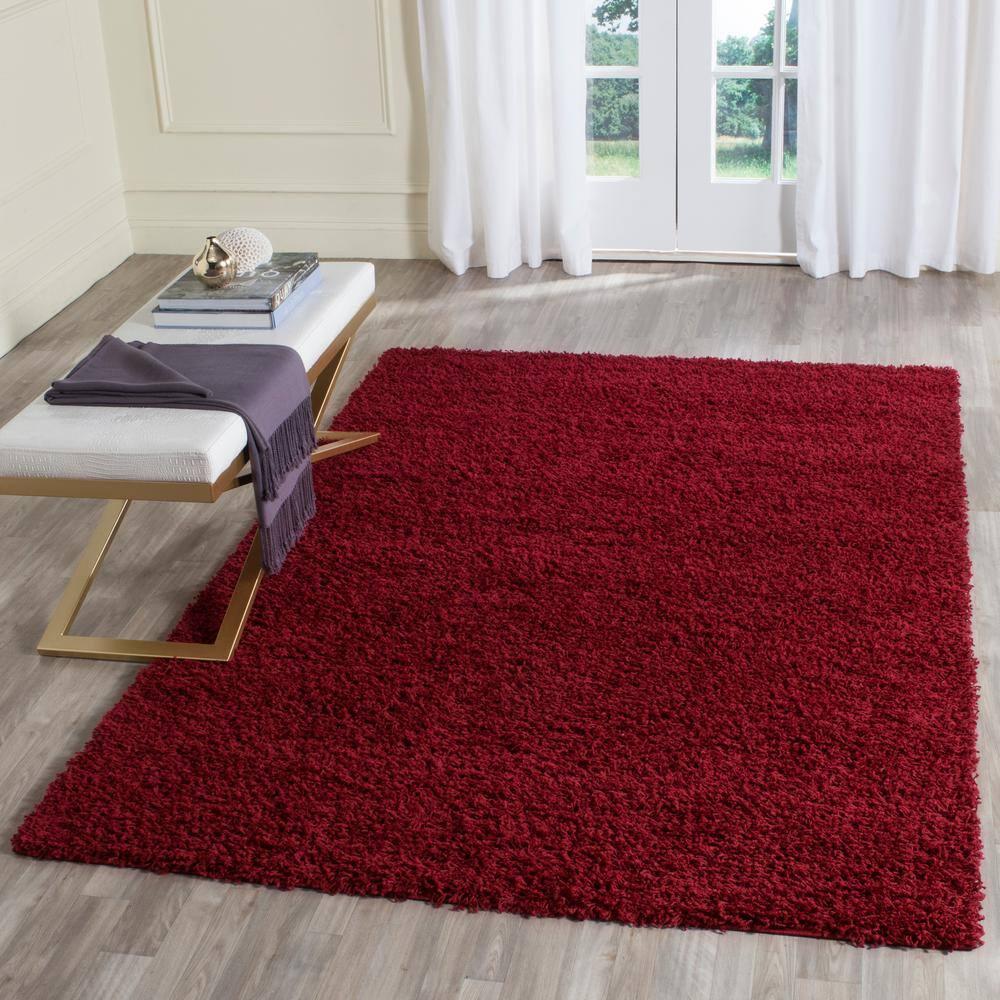 Athens Shag SGA119 Power Loomed Indoor Accent Rug - Red - 3'x5' - Safavieh