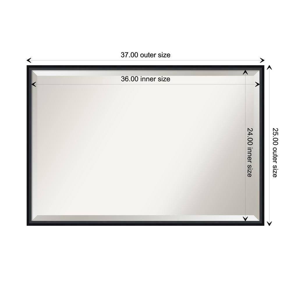 Amanti Art 37" x 25" Lucie Framed Bathroom Vanity Wall Mirror Black : Modern Rectangle, No Assembly Required