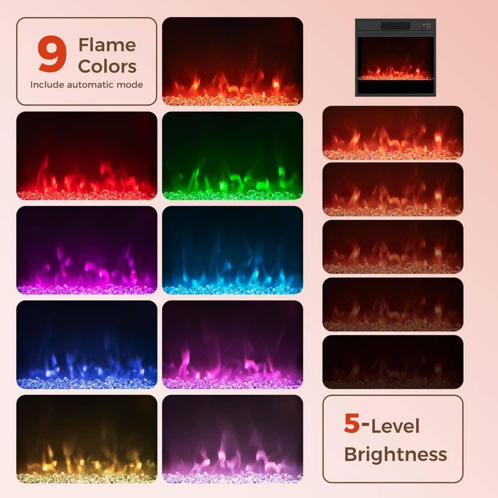 Clihome 67" MDF Wall Mounted TV Stand with 36" Electric Fireplace Black