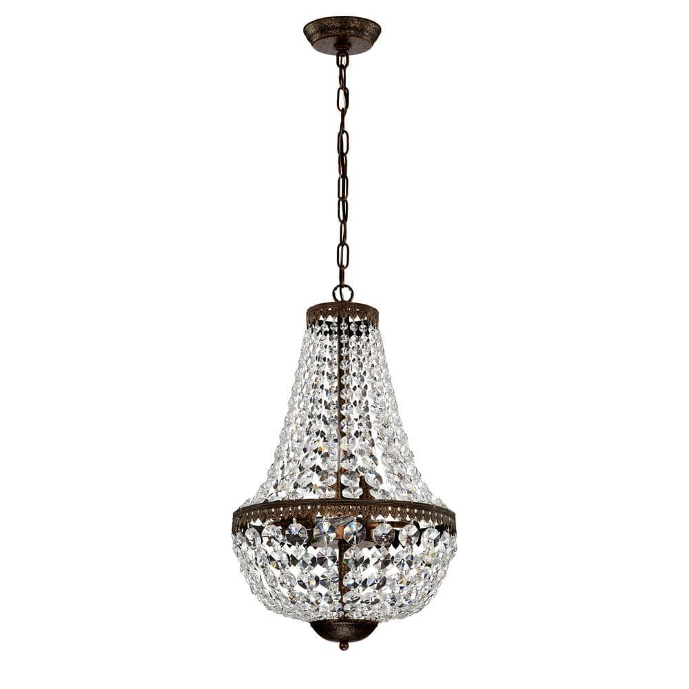Edvivi Lighting Antique Bronze 6-Light Empire Chandelier with Crystal - Antique Bronze