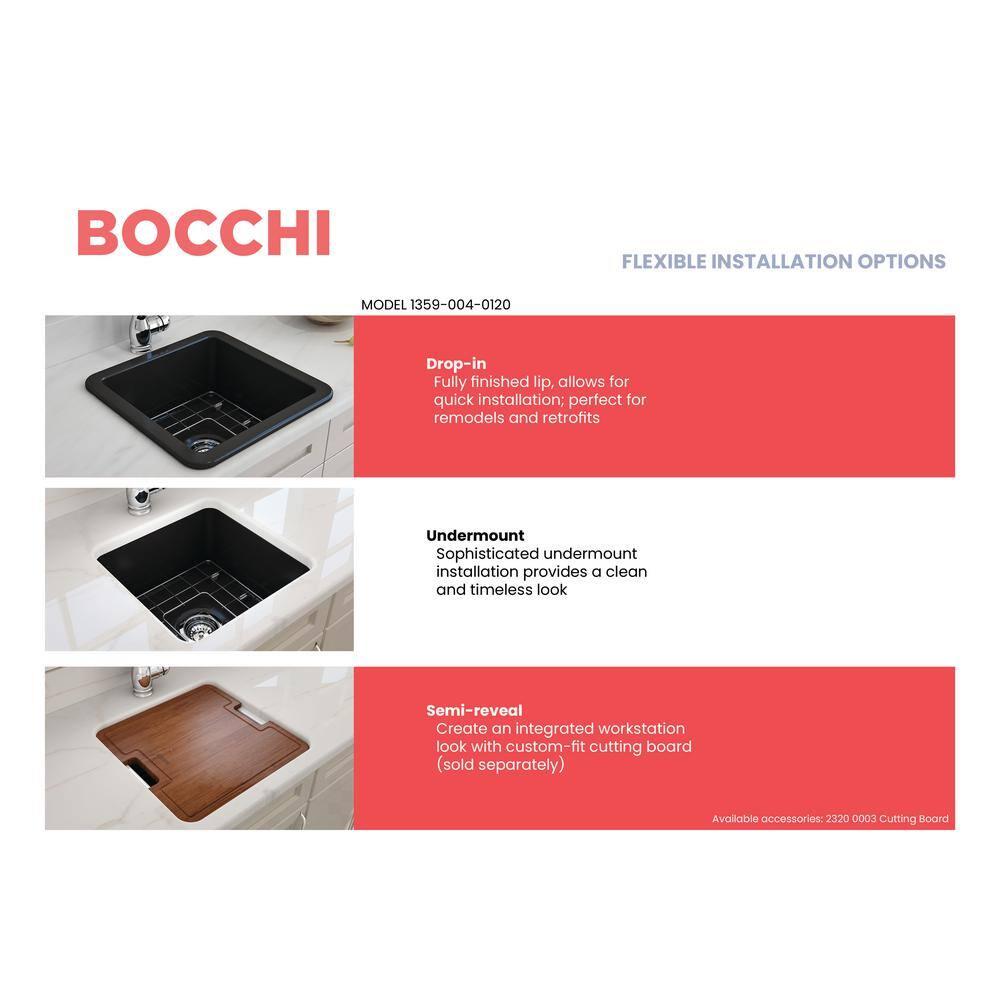 BOCCHI 18'' L Fireclay Kitchen Sink 1359-004-0120