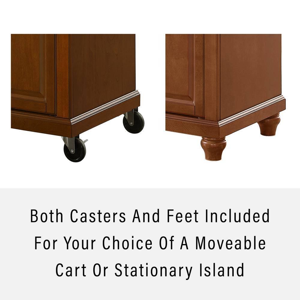 Crosley Furniture Cambridge Natural Wood Top Kitchen Island in Cherry