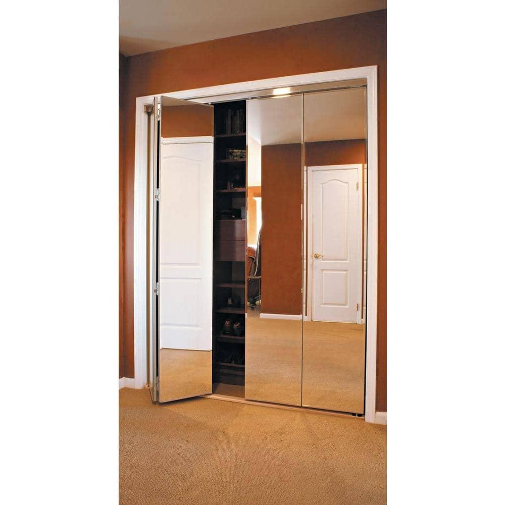 Custom Door and Mirror Solid + Manufactured Wood Mirrored Bi-Fold Door