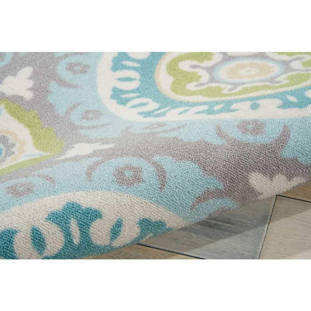 Waverly Sun & Shade "Solar Flair" Jade Indoor/Outdoor Area Rug by Nourison SND16 5'3" x 5'3"