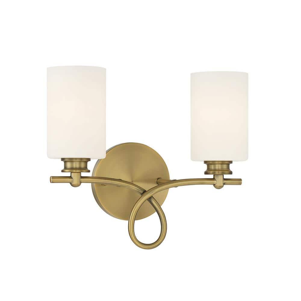 Savoy House Woodbury 2 - Light Vanity in Warm Brass