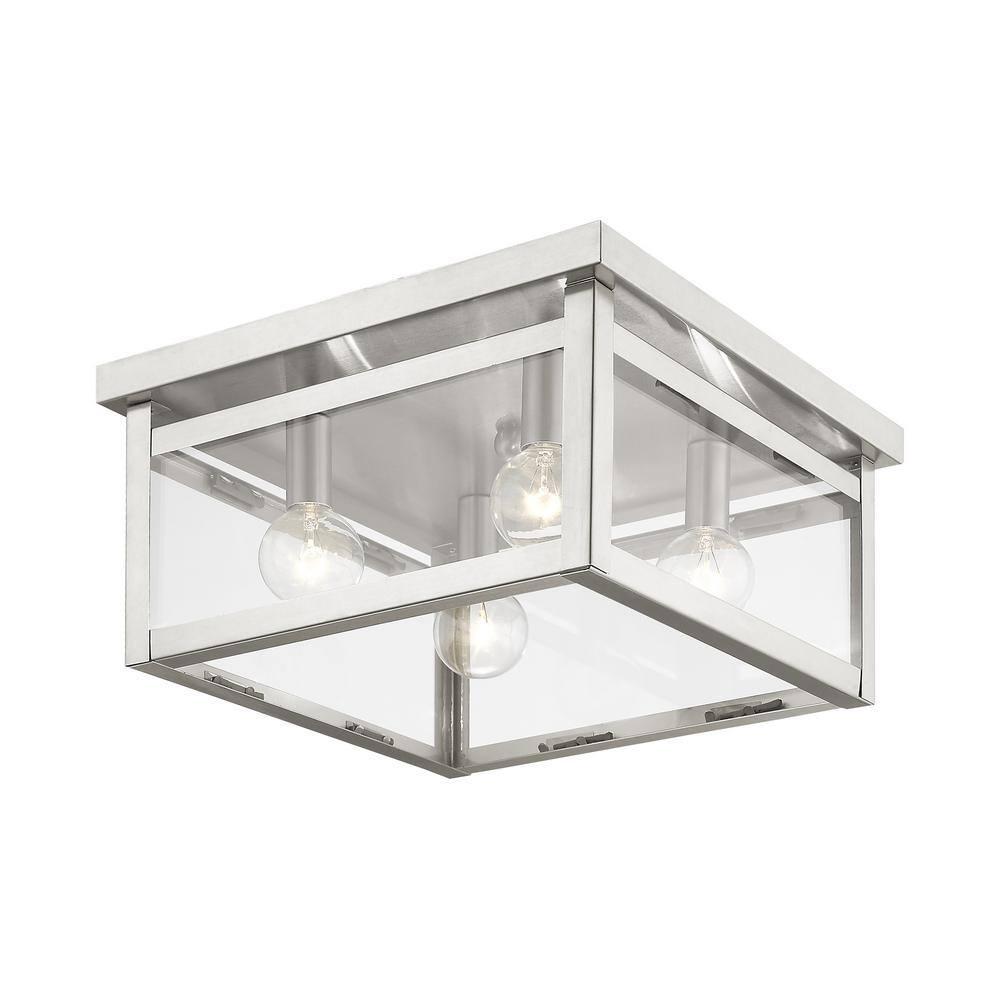 Livex Lighting - Milford - 4 Light Square Flush Mount In Shabby Chic Style-6