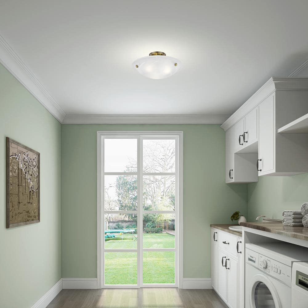 Livex Lighting Oasis 3 - Light Flush Mount in  Antique Brass