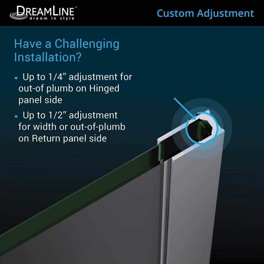 Unidoor-X 40" x 72" Hinged Frameless Shower Door with ClearMax™ Technology