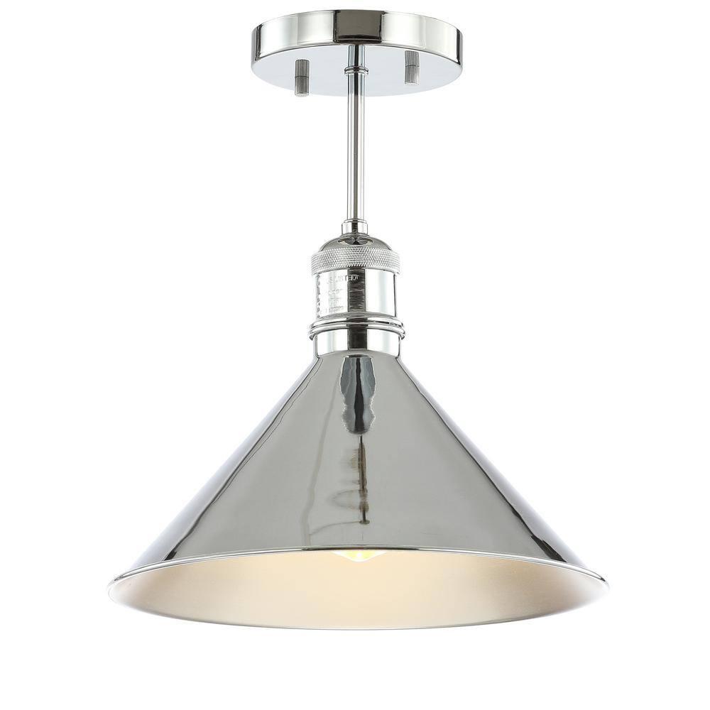 JONATHAN Y JYL9511A Nick 11" Metal LED Semi-Flush Mount, 2700K, Farmhouse, Transitional, Traditional, Rustic, Industrial, Coastal, Office, Living Room, Hallway, Foyer, Oil Rubbed Bronze/Brass Gold