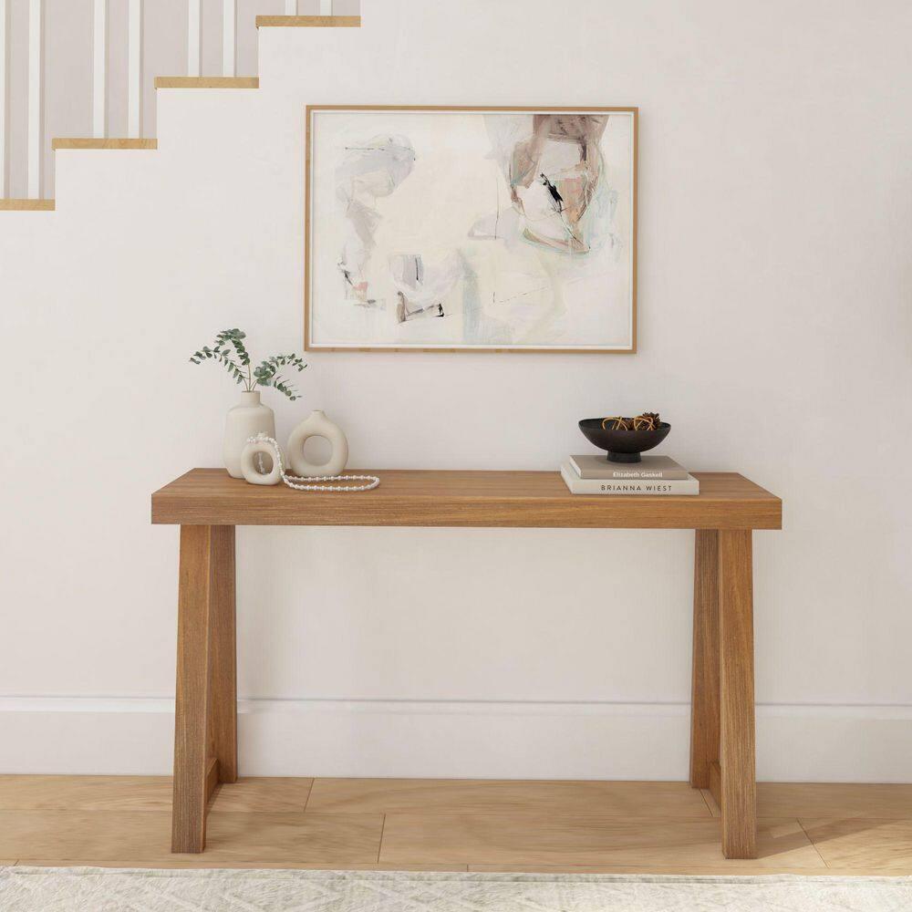Plank+Beam Solid Wood 56" Console Table, Classic Entryway Table, Narrow Foyer Table