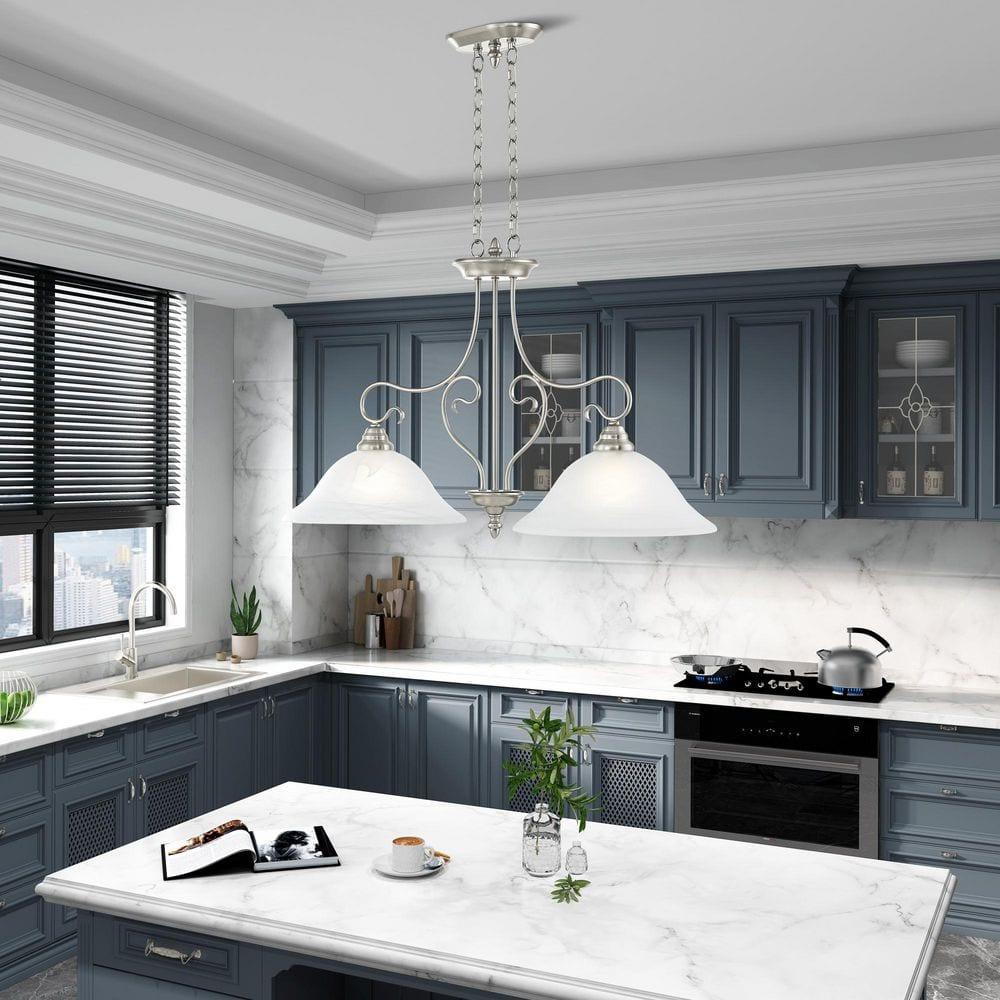 Livex Lighting Coronado 2 - Light Island Pendant Light in  Brushed Nickel